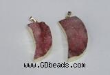 NGP1783 15*35mm - 20*45mm oxhorn druzy agate gemstone pendants