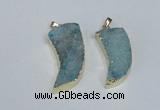 NGP1784 15*35mm - 20*45mm oxhorn druzy agate gemstone pendants