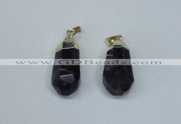 NGP1801 15*30mm - 12*35mm faceted nuggets amethyst pendants