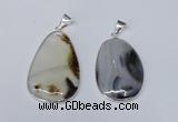 NGP1809 25*40mm - 35*55mm freeform montana agate pendants