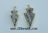 NGP1814 20*38mm - 25*45mm arrowhead druzy agate gemstone pendants