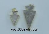 NGP1816 18*38mm - 28*45mm arrowhead druzy agate gemstone pendants