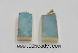 NGP1824 15*30mm - 20*35mm rectangle druzy agate pendants