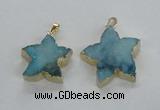 NGP1827 30*32mm - 38*40mm star druzy agate gemstone pendants