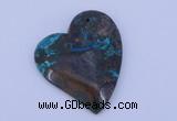 NGP183 40*45mm heart chrysocolla gemstone pendant jewelry