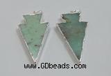 NGP1830 25*45mm arrowhead australia chrysoprase pendants