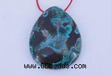 NGP185 30*38mm flat teardrop chrysocolla gemstone pendant jewelry