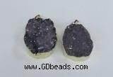 NGP1857 35*40mm - 35*45mm freeform druzy amethyst pendants