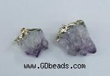 NGP1859 20*25mm - 30*40mm nuggets druzy amethyst pendants