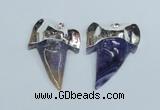 NGP1891 35*45mm - 38*55mm teeth-shaped agate gemstone pendants