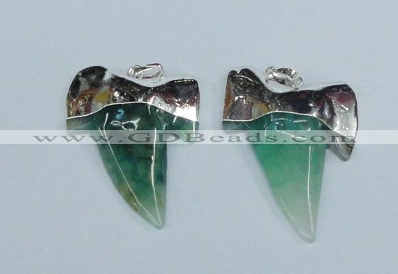 NGP1893 35*45mm - 38*55mm teeth-shaped agate gemstone pendants