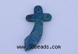 NGP190 28*52mm cross lapis & chrysocolla gemstone pendant jewelry