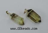 NGP1900 12*30mm - 15*35mm faceted nuggets lemon quartz pendants