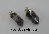 NGP1903 13*30mm - 15*38mm faceted nuggets green phantom quartz pendants