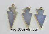 NGP1921 20*42mm - 22*50mm arrowhead agate gemstone pendants