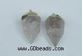 NGP1936 18*35mm - 20*40mm faceted nuggets white crystal pendants