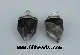 NGP1937 18*35mm - 20*40mm faceted nuggets smoky quartz pendants