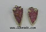 NGP1940 20*30mm - 25*50mm arrowhead druzy agate gemstone pendants