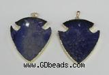 NGP1961 47*57mm arrowhead agate gemstone pendants wholesale