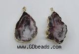 NGP1969 25*40mm - 30*50mm freeform druzy agate gemstone pendants