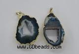 NGP1971 25*40mm - 30*50mm freeform druzy agate gemstone pendants