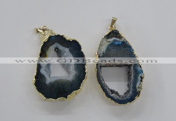 NGP1971 25*40mm - 30*50mm freeform druzy agate gemstone pendants