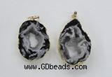 NGP1973 25*40mm - 30*50mm freeform druzy agate gemstone pendants