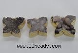 NGP1991 30*35mm - 35*40mm butterfly druzy agate pendants