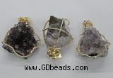 NGP1992 35*40mm - 40*45mm freeform druzy amethyst pendants