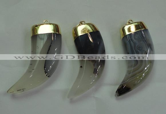 NGP1993 20*48mm - 22*50mm oxhorn montana agate pendants