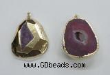 NGP1996 35*45mm - 40*50mm freeform plated druzy agate pendants