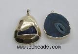 NGP1998 35*45mm - 40*50mm freeform plated druzy agate pendants