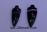 NGP2050 15*40mm - 18*45mm arrowhead striped agate pendants