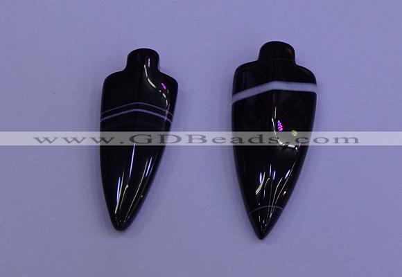 NGP2050 15*40mm - 18*45mm arrowhead striped agate pendants