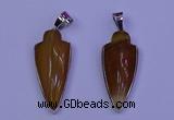 NGP2058 15*40mm - 18*45mm arrowhead striped agate pendants