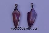 NGP2059 15*40mm - 18*45mm arrowhead striped agate pendants