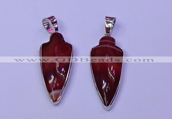 NGP2060 15*40mm - 18*45mm arrowhead striped agate pendants