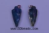 NGP2061 15*40mm - 18*45mm arrowhead striped agate pendants