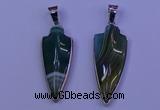 NGP2062 15*40mm - 18*45mm arrowhead striped agate pendants