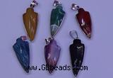 NGP2063 15*40mm - 18*45mm arrowhead striped agate pendants