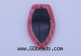 NGP211 30*50mm fashion dyed rhodochrosite & black stone pendant