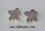 NGP2111 15*20mm - 18*25mm butterfly druzy agate gemstone pendants