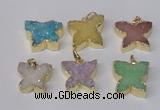 NGP2114 15*20mm - 18*25mm butterfly druzy agate gemstone pendants