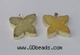 NGP2116 22*30mm - 25*30mm butterfly druzy agate gemstone pendants