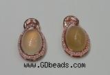 NGP2132 18*32mm agate gemstone pendants with crystal pave alloy settings