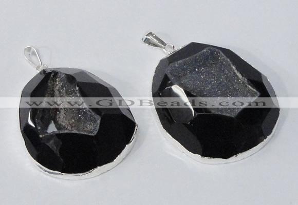 NGP2242 35*40mm - 45*50mm freeform druzy agate gemstone pendants