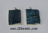 NGP2250 30*40mm - 40*45mm rectangle druzy agate gemstone pendants