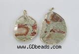 NGP2276 40*45mm - 45*60mm freeform ocean agate gemstone pendants