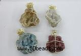 NGP2281 35*45mm - 45*50mm freeform druzy agate gemstone pendants