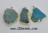 NGP2286 30*40mm - 40*50mm freeform sea sediment jasper pendants